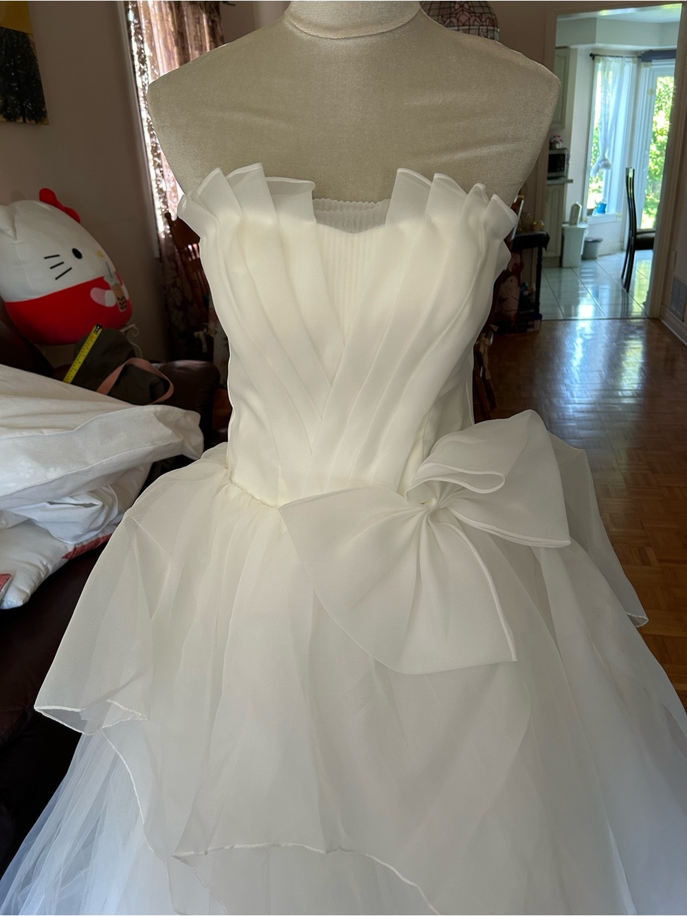 NWOT White tulle floor length wedding dress
